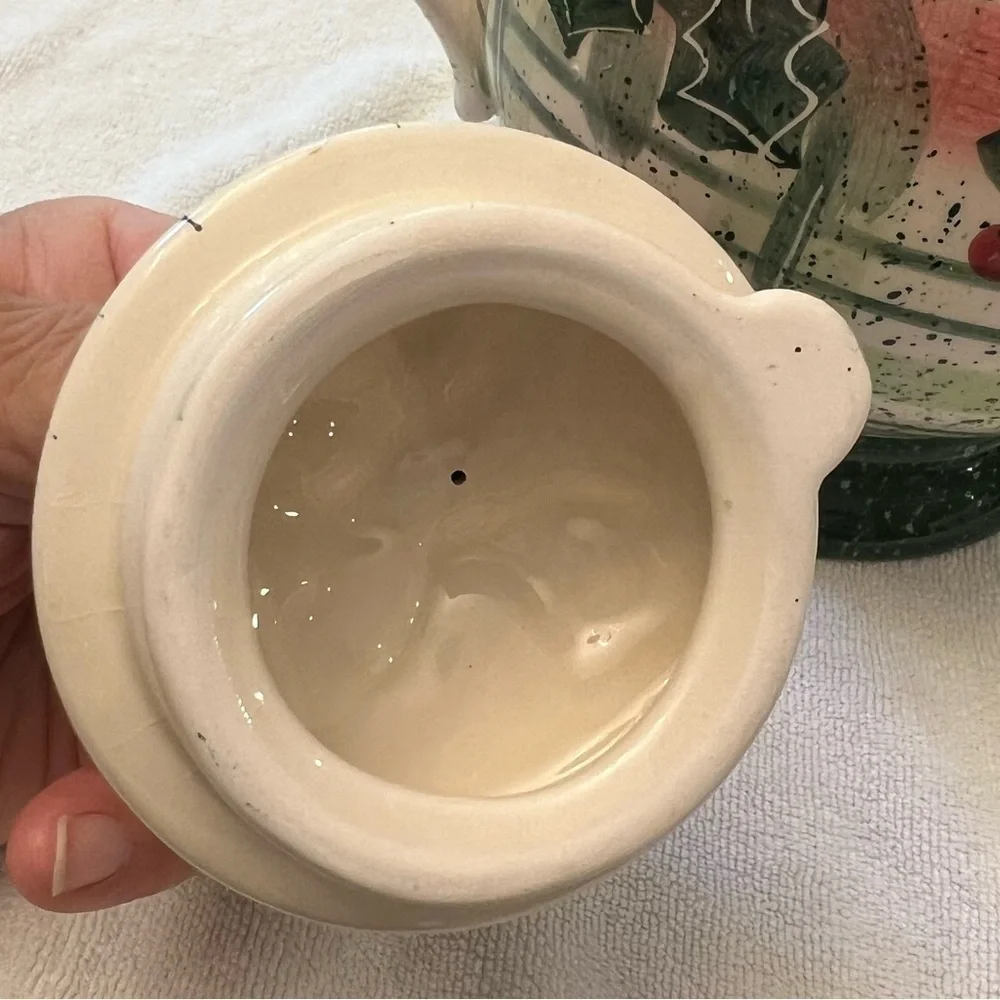 Vintage Julie Ueland 1999 Enesco Ceramic Tea Pot and Saucer